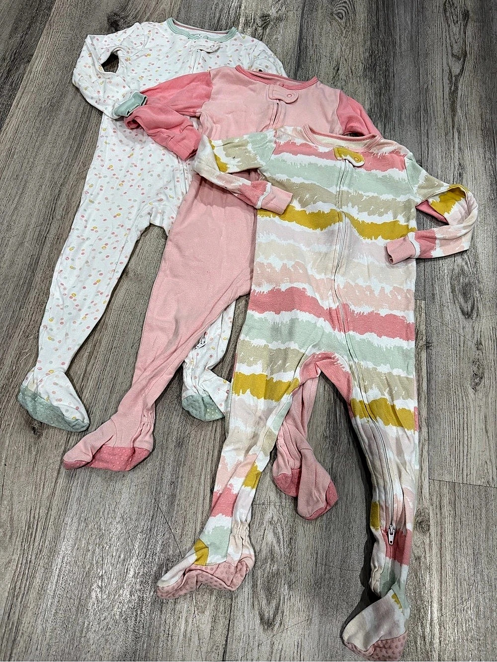 Cloud Island Baby Footie Pajama bundle of three